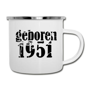 70 Geburtstag Geschenk Emaille Tasse - 70. Geburtstag Jahrgang 1951 geboren