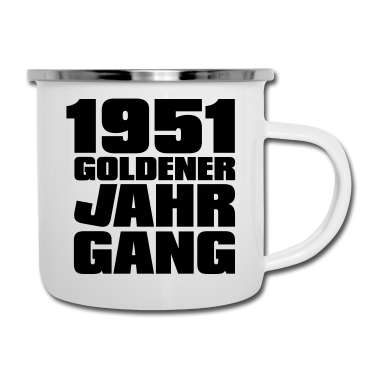 70 Geburtstag Geschenk Emaille Tasse - 70. Geburtstag goldener Jahrgang 1951 geboren