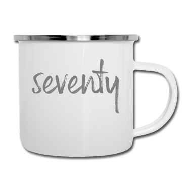 70 Geburtstag Geschenk Emaille Tasse - 70 seventy Geburtstag Geschenk Zahl siebzig