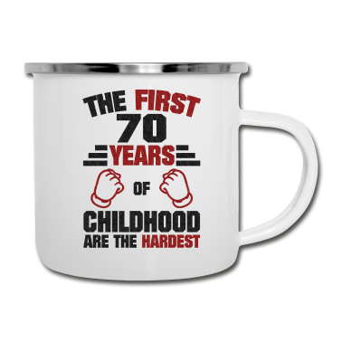 70 Geburtstag Geschenk Emaille Tasse - 70 Geburtstag Lustiger Spruch