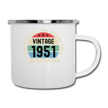 70 Geburtstag Geschenk Emaille Tasse - 70. Geburtstag Vintage 1951 Retro