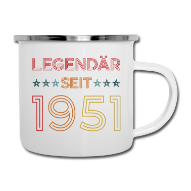 70 Geburtstag Geschenk Emaille Tasse - LEGENDÄR SEIT 1951 LEGENDE 70. GEBURTSTAG