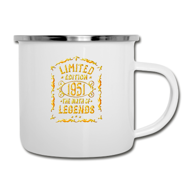 70 Geburtstag Geschenk Emaille Tasse - Geschenk zum 70 Geburtstag Geboren in 1951