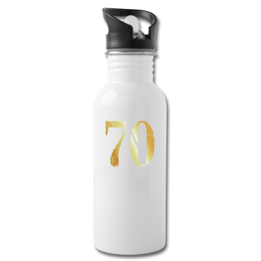70 Geburtstag Geschenk Trinkflasche - Zahl 70 Nummer Siebzig 70. Geburtstag (Goldgelb)