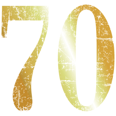 Motiv Zahl 70 Nummer Siebzig 70. Geburtstag (Goldgelb)