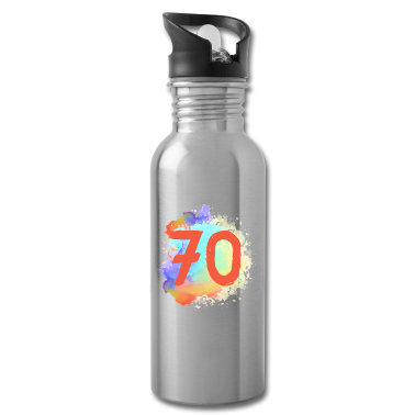 70 Geburtstag Geschenk Trinkflasche - 70 Zahl Klecks