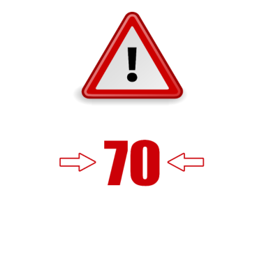 Motiv Achtung 70! Lustiges Geschenk zum 70. Geburtstag