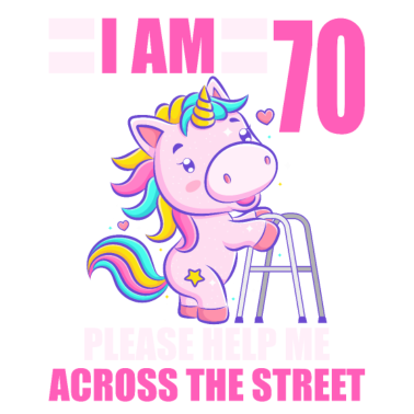 Motiv 70 bitte helfen Sie mir über Straße 70. Geburtstag