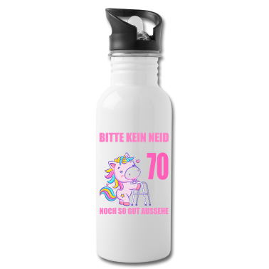 70 Geburtstag Geschenk Trinkflasche - Bitte kein Neid 70 Jahre Einhorn 70. Geburtstag