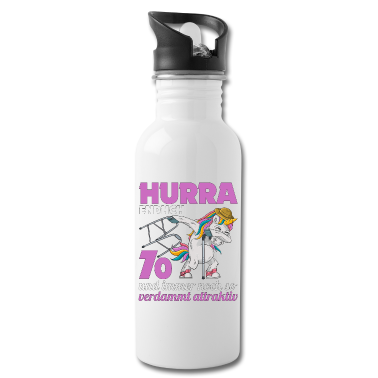 70 Geburtstag Geschenk Trinkflasche - 70. Geburtstag 70 Jahre Einhorn mit Rollator Stock