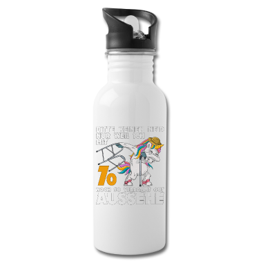 70 Geburtstag Geschenk Trinkflasche - 70. Geburtstag 70 Jahre Einhorn mit Rollator Stock