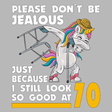 Motiv 70. Geburtstag 70 Jahre Einhorn mit Walker Stock