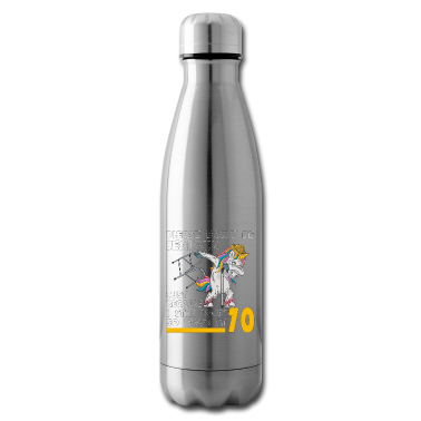 70 Geburtstag Geschenk Trinkflasche - 70. Geburtstag 70 Jahre Einhorn mit Walker Stock