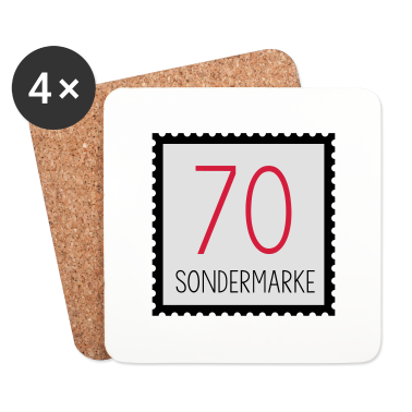 70 Geburtstag Geschenk Untersetzer - Sondermarke 70. Geburtstag Geschenk