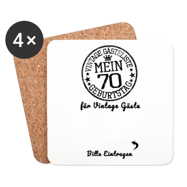 70 Geburtstag Geschenk Untersetzer - 70. Geburtstag Party Gästeliste Vintage 70 Jahre