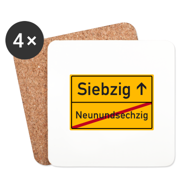 70 Geburtstag Geschenk Untersetzer - Verkehrsschild Ortsschild 70. Geburtstag 70 Jahre