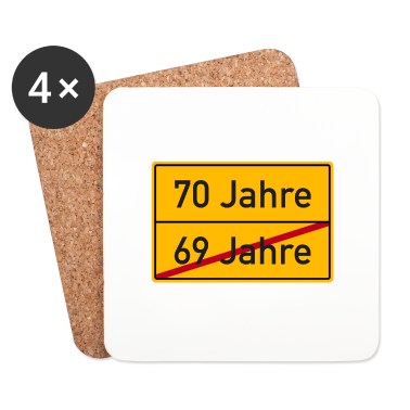 70 Geburtstag Geschenk Untersetzer - Verkehrsschild Ortsschild 70. Geburtstag 70 Jahre