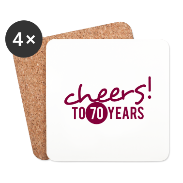 70 Geburtstag Geschenk Untersetzer - 70. Geburtstag: Cheers! To 70 Years!