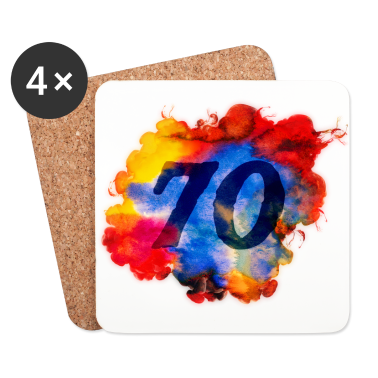 70 Geburtstag Geschenk Untersetzer - 70. Geburtstag - Aquarell