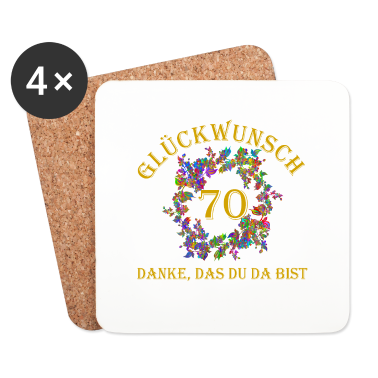 70 Geburtstag Geschenk Untersetzer - 70 Geburtstag Glückwunsch