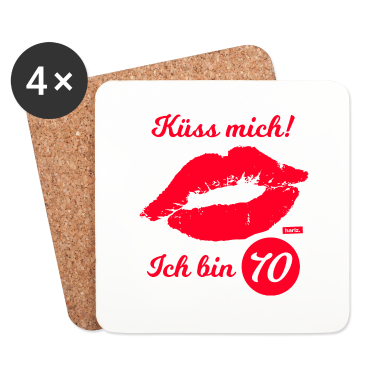 70 Geburtstag Geschenk Untersetzer - Küss Mich Ich Bin 70 70 Geburtstag HARIZ Geschenk