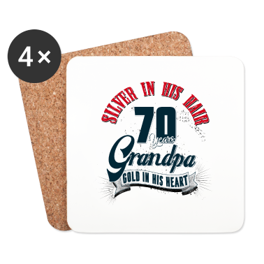 70 Geburtstag Geschenk Untersetzer - Opa, 70. Geburtstag, 70 Jahre, Geschenk