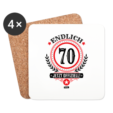 70 Geburtstag Geschenk Untersetzer - Endlich 70 Jetzt Offiziell 70 Geburtstag HARIZ Ges