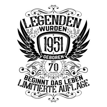 Motiv 70. Geburtstag Jahrgang 1951 Vintage