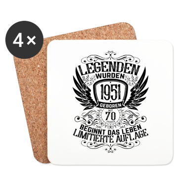 70 Geburtstag Geschenk Untersetzer - 70. Geburtstag Jahrgang 1951 Vintage