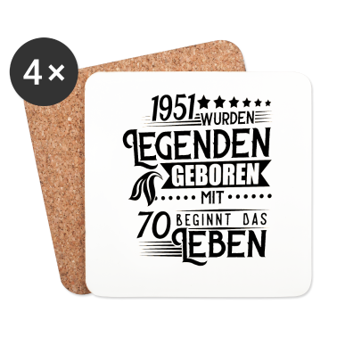 70 Geburtstag Geschenk Untersetzer - 70 Geburtstag Legenden wurden geboren