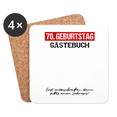 70 Geburtstag Geschenk Untersetzer - 70. Geburtstag Gästebuch Unterschrift Gästeliste