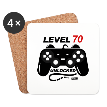 70 Geburtstag Geschenk Untersetzer - Level 70 Unlocked 70 Geburtstag HARIZ Geschenk Run