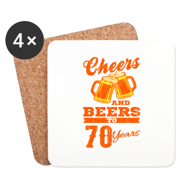 70 Geburtstag Geschenk Untersetzer - CHEERS AND BEERS 70 Jahre 70 Geburtstag Opa Bier