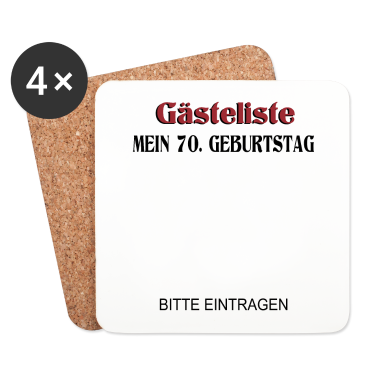 70 Geburtstag Geschenk Untersetzer - 70. Geburtstag Gästeliste 70 Jahre Bitte eintragen