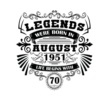 Motiv 70. Geburtstag Geschenke August 1951 Vintage