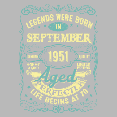 Motiv September 1951 70. Geburtstag 70 Jahre alt für Männer