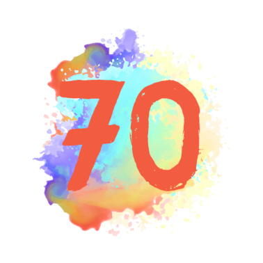 Motiv 70 Zahl Klecks