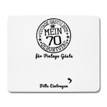 70 Geburtstag Geschenk Mousepad - 70. Geburtstag Party Gästeliste Vintage 70 Jahre