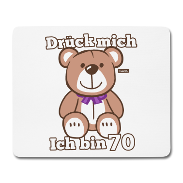 70 Geburtstag Geschenk Mousepad - Drück Mich Ich Bin Über 70 Teddybär 70 Geburtstag