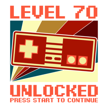 Motiv LEVEL 70 UNLOCKED 70 Geburtstag Gamer Controller