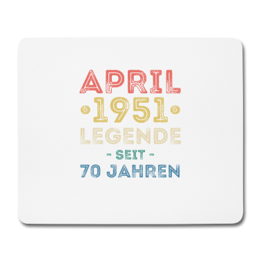 70 Geburtstag Geschenk Mousepad - 70. Geburtstag 70 Jahre 1951 Geschenk