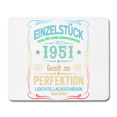 70 Geburtstag Geschenk Mousepad - 70. Geburtstag 70 Jahre 1951 Geschenk Mann Frau