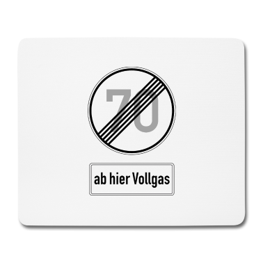 70 Geburtstag Geschenk Mousepad - 70. Geburtstag Verkehrsschild 70 ab hier Vollgas