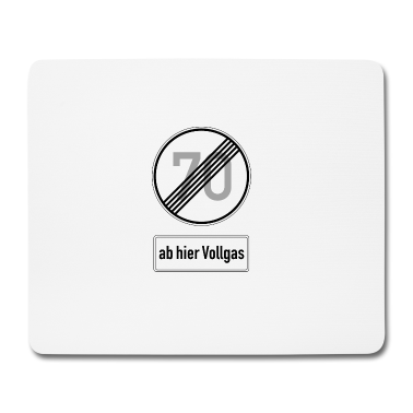 70 Geburtstag Geschenk Mousepad - 70. Geburtstag Verkehrsschild 70, ab hier Vollgas