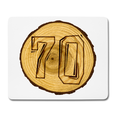 70 Geburtstag Geschenk Mousepad - 70. Geburtstag - eingebrannt in eine Holzscheibe