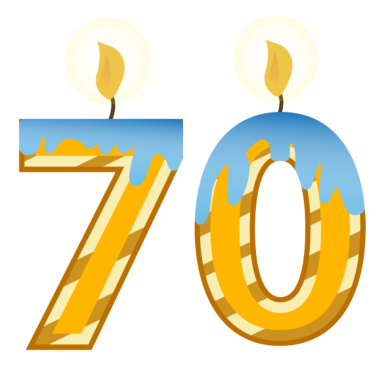 Motiv 70. Geburtstag mit Lite Kerzen Design