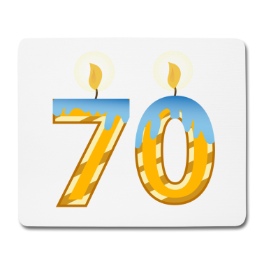 70 Geburtstag Geschenk Mousepad - 70. Geburtstag mit Lite Kerzen Design