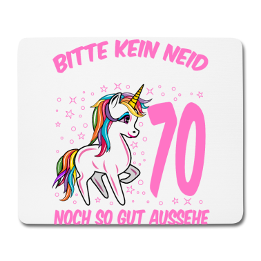 70 Geburtstag Geschenk Mousepad - 70. Geburtstag Geschenk Einhorn Frauen lustig
