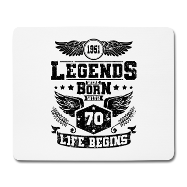 70 Geburtstag Geschenk Mousepad - Die Legende wird 70 Jahrgang 1951 Geburtstag
