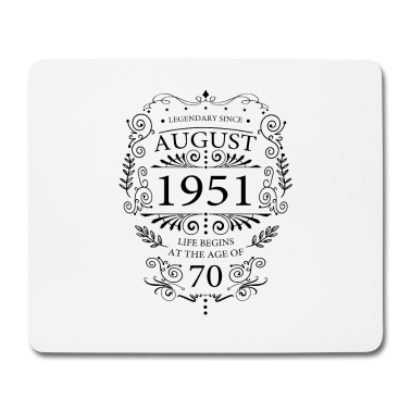 70 Geburtstag Geschenk Mousepad - 70. Geburtstag August 1951 Geschenke Vintage
